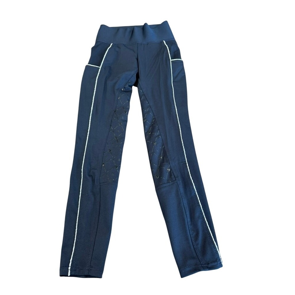 Horze Kids Active Silicone Grip Full Seat Riding Tights Navy Blue NWT Size‎ JR.L